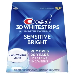 Crest 3D Whitestrips Sensitive Bright + Whitening Light – 14 behandelingen