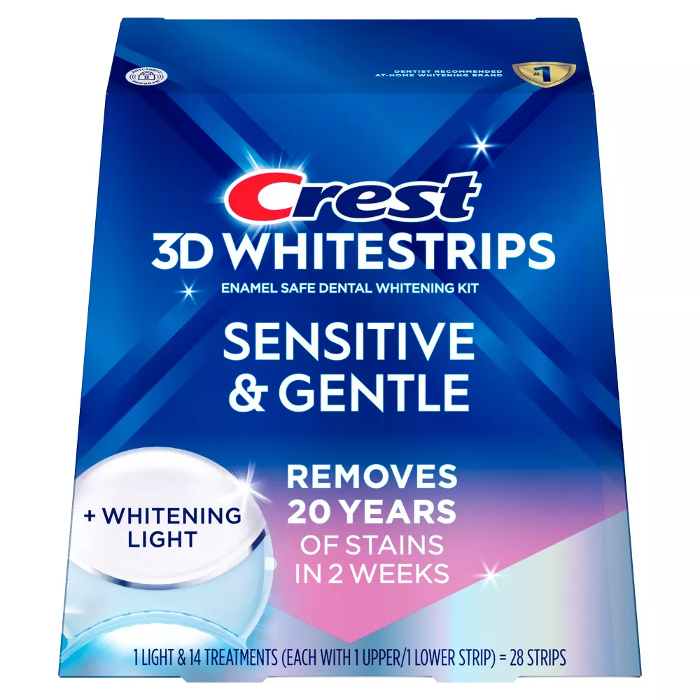 Crest 3D Whitestrips Sensitive & Gentle + Whitening Light – 14 behandelingen